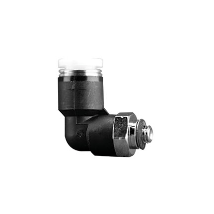 Fisnar 561964 Elbow Push Connector Black 0.25 in O.D. x M5 Male