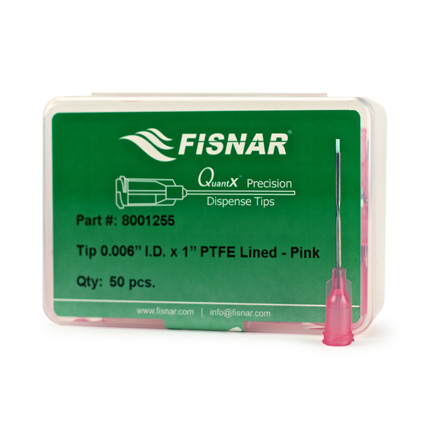 Fisnar QuantX™ 8001255 PTFE Lined Dispensing Tip Pink 1 in x 0.011 ID